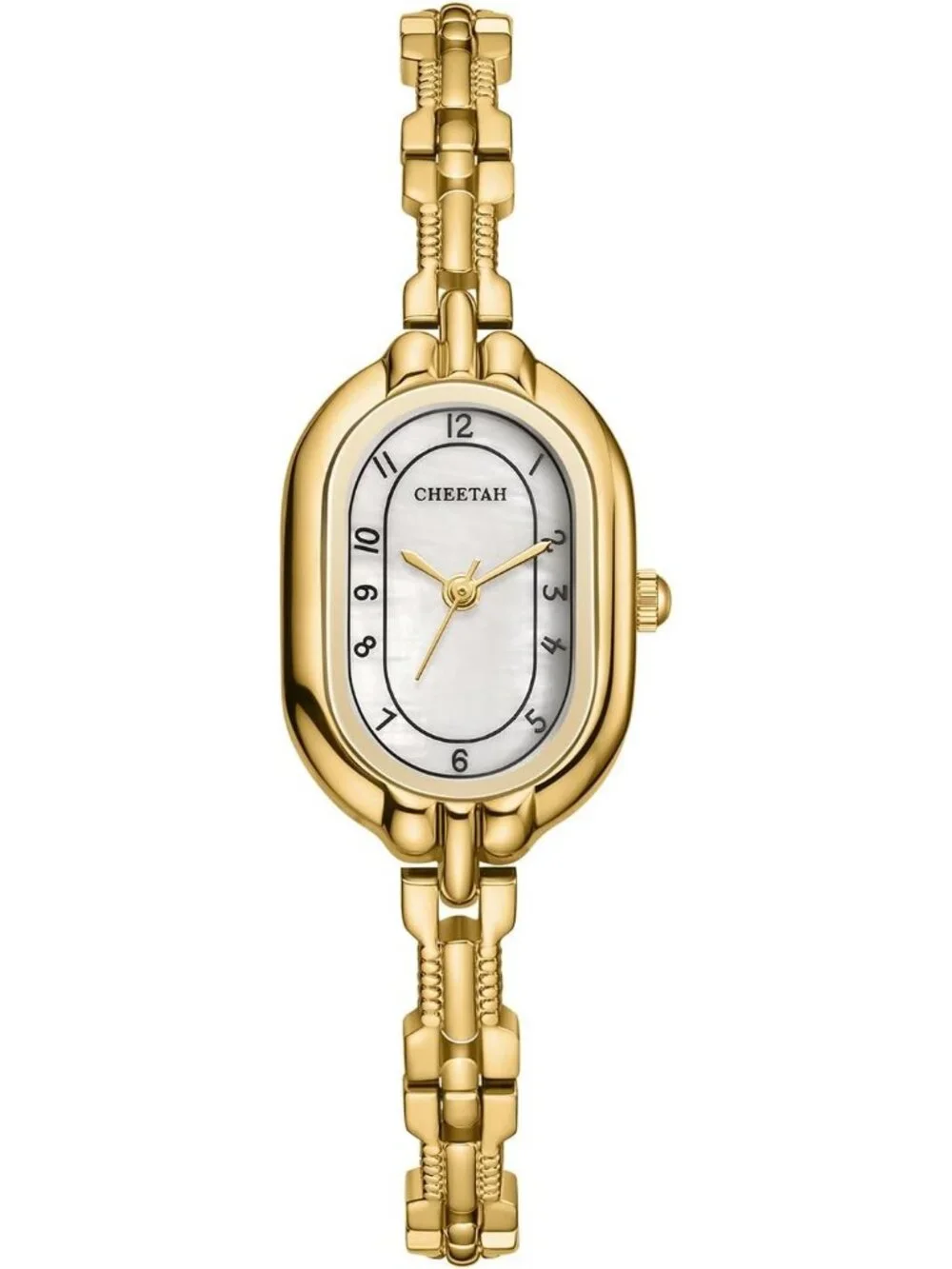 Women's White Gold Dainty Bangle Vintage Bracelet Numeral Dial Wrist Watch